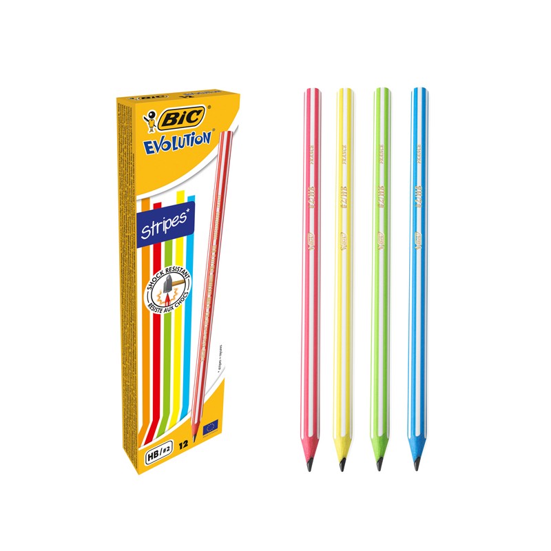 Scatola 12 Matite Evolution Stripes Bic