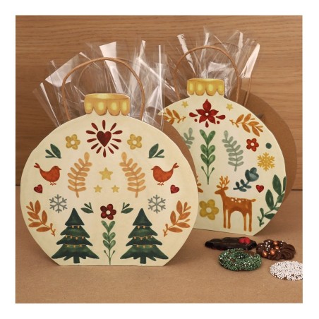 Shopper Vivant Folky Xmas Paperbag 18x18x6cm