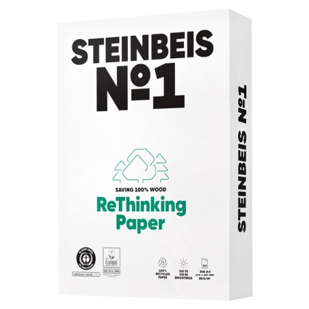 Carta Steinbeis Riciclata Classic White A4 80gr 500fg Senza Legno