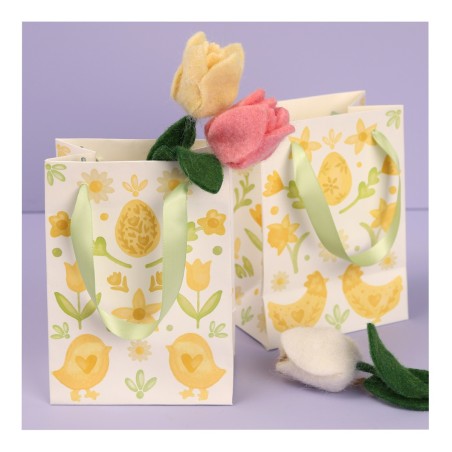 Shopper Folky Easter Paperbag 17x12x8cm 0950b.1712.55 Yellow