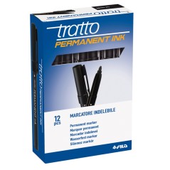 Marcatore Tratto Permanent 12pz Nero