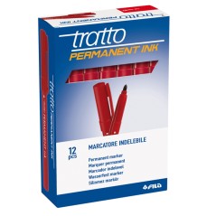 Marcatore Tratto Permanent 12pz Rosso