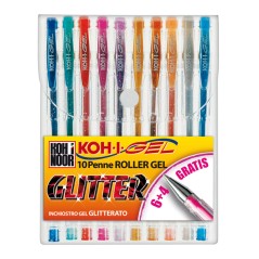 Bl.penna Gel Sparkling Glitter 10pz Kohinoor