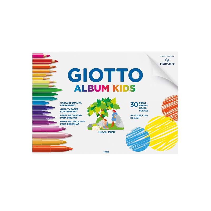 Album Kids 5+ F.to A4 90gr 30fg Giotto