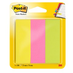 Segnapagina Post-it  671-3 (300fg) 3colori Index 25x76mm In Carta