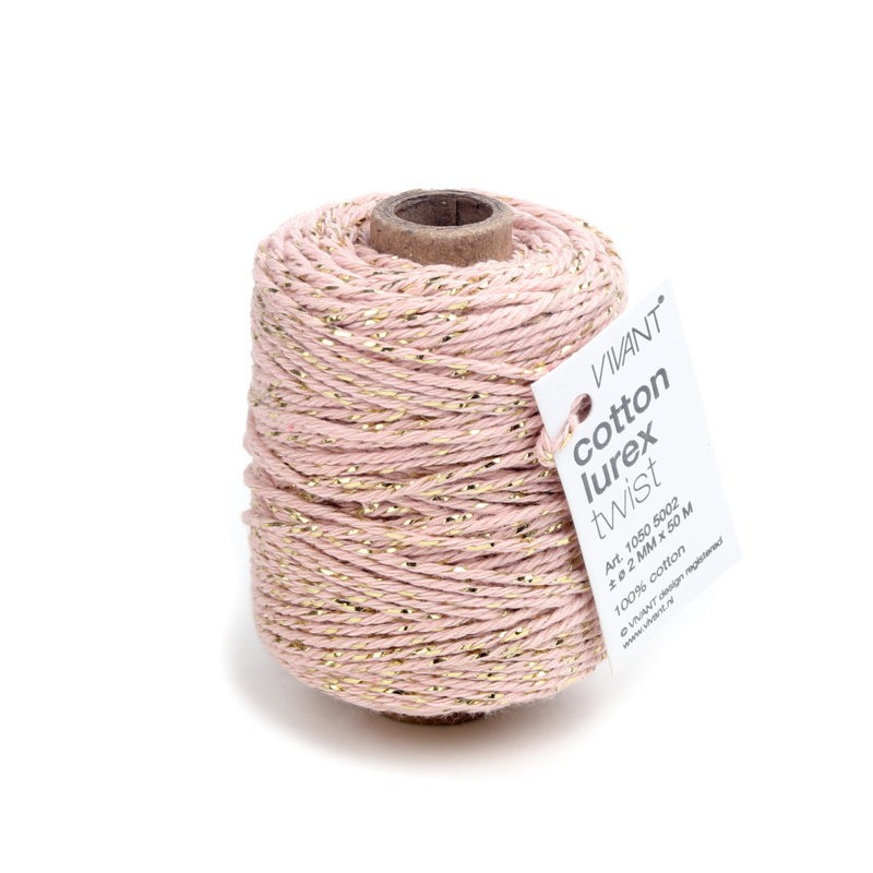 Cotton Lurex 1050 Cord 50m/Ø2mm 12 Marble Rose