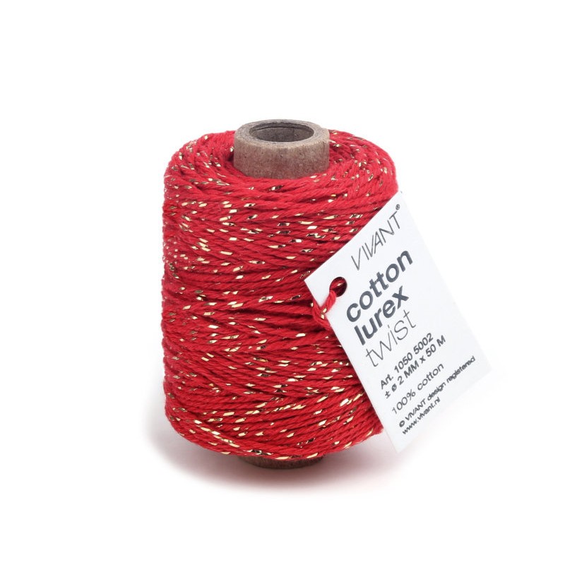 Cotton Lurex 1050 Cord 50m/Ø2mm 20 Red